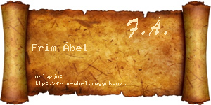Frim Ábel névjegykártya